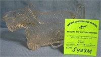 Early glass dog candy container