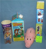 Group of vintage toy story toys and collectibles