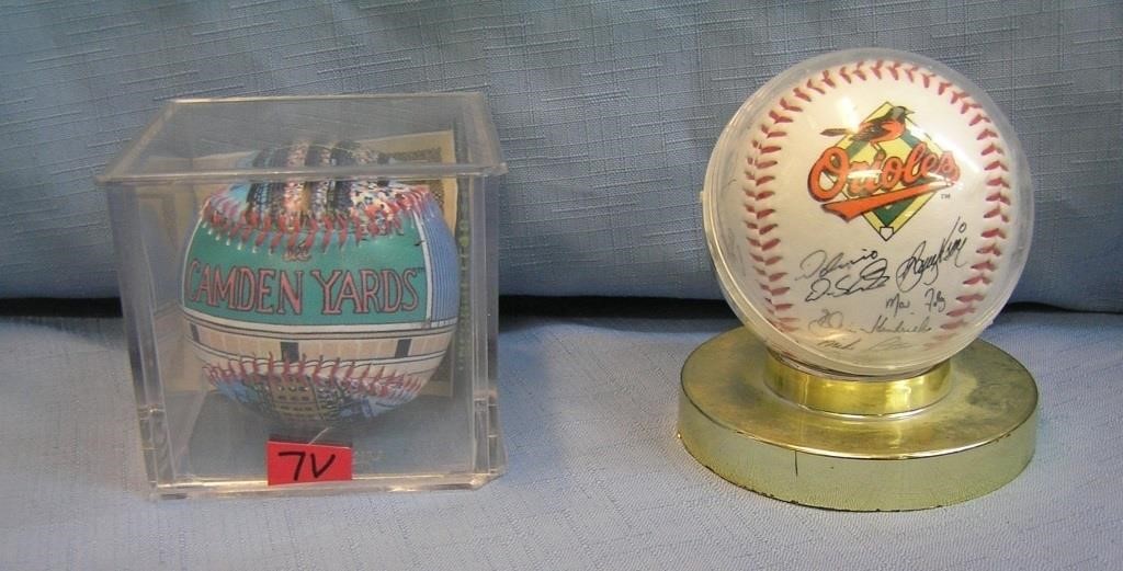 Baltimore Orioles and Camden Yards baseballs