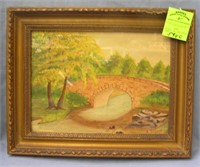 Vintage landscape painting signed A. Dujour