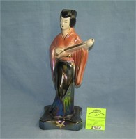 Oriental female stringed instrument playing figure