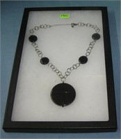 Quality costume jewelry necklace with onyx stone