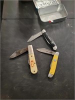 Lot of 3 Pocket Knives, Pioneer