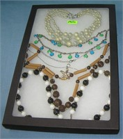 Group of vintage costume jewelry necklaces