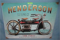 Henderson motorcycle retro style advertising sign