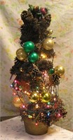 Vintage illuminated table top Christmas tree