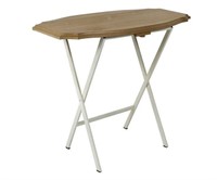 Clark Wood Top Folding Table, Brown/White