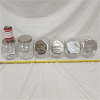 6 Counter Top Storage Jars Containers