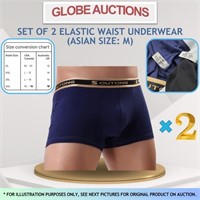 NEW SET OF 2 ELASTIC WAIST UNDERWEAR(ASIAN SIZE:M)