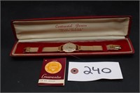 Vintage 14K Gold Case Geneva Men's Wrist Watch