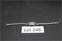 Sterling Silver Rhinestone Bracelet