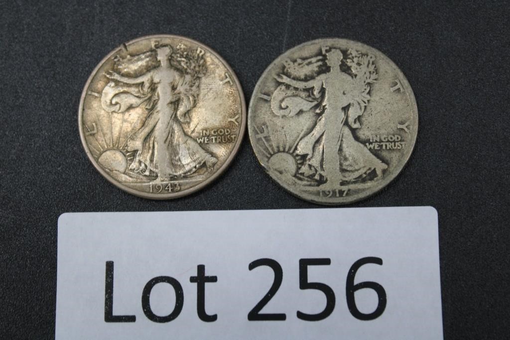 1917 & 1943 Silver Walking Liberty Half Dollars