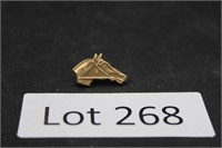 14K Gold Horse Head Pin