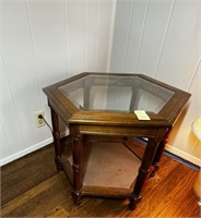 Octagon Glass Top Side Table