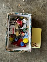 Box of Miniature Cracker Jack Box Trinkets & Misc