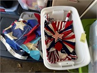 Tote of Fourth of July Decorations