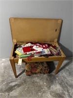 Piano Bench, Footstool & Items in Bench