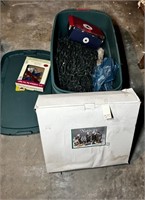 Nativity Scene & Tote of Christmas Decorations