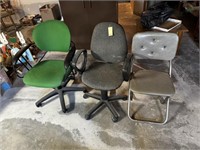 2 Rolling Office Chairs & Other Chair