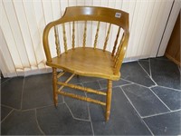 Wood Bankers Chair, 21.75"W X 19.5"D X 30"T