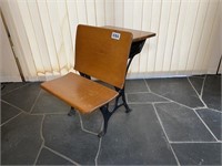 Youth Size Antique Folding Seat School Desk,