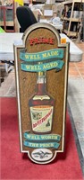 Vtg Old Fitzgerald Prime Bourbon Wall Sign 35x12”