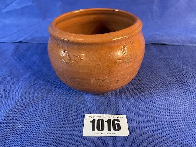 Glazed Pottery Bowl, 6"Diameter X 4"T