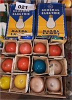 FLAT UNTESTED G.E. MAZDA LAMP BULBS VARIOUS COLORS