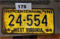 1963 WEST VIRGINIA LICENSE PLATE