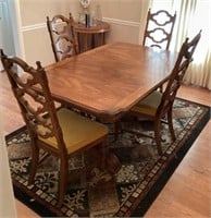 41" x 65" dining table and 4 chairs