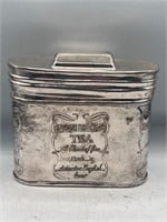 Silver plate vintage tea tin