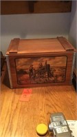 John Deere wood lidded crate