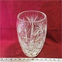 Large Pinwheel Lead Crystal Vase (10" Tall)