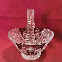 Ruby Lead Crystal Decorative Basket