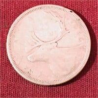 Silver 1956 Canada 25 Cent Coin