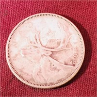 Silver 1962 Canada 25 Cent Coin