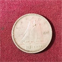 Silver 1949 Canada 10 Cent Coin