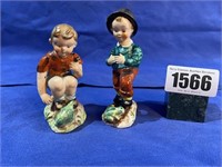 Boy Figurines, Made In Occupied Japan, 5 1/8"T