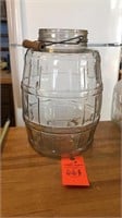 12.5” glass barrel style pickle jar