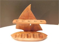Support à pipe en bois (5) Forme de voilier
