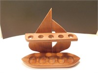 Support à pipe en bois (5) Forme de voilier