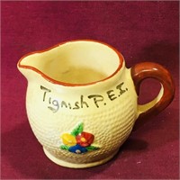 Tignish PEI Small Pottery Souvenir Creamer