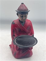 Black and Red Decorative Asian Figurine