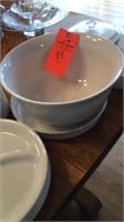 Large white stoneware bowl, Correlle divide
