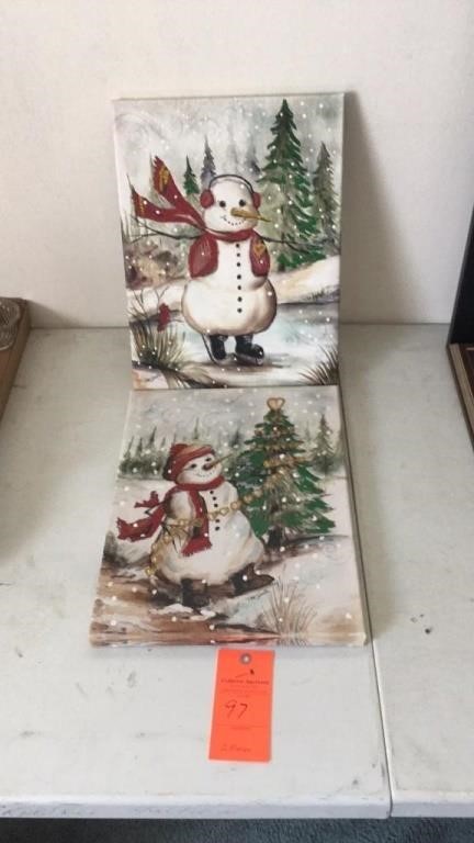 Snowmen paintings on canvas