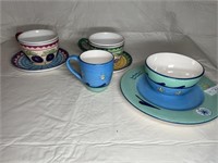 7 pcs of hand painted tableware