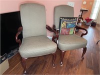 Pair of Queen anne updholstered chairs