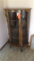 Claw foot curved glass cabinet