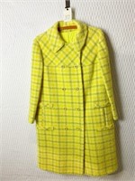 BROM LEIGH NY ILGWU TAG LINED WOOL BLEND YELLOW