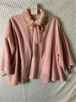 VINTAGE COTTON CHENILLE BED JACKET WITH TIE CLOSE